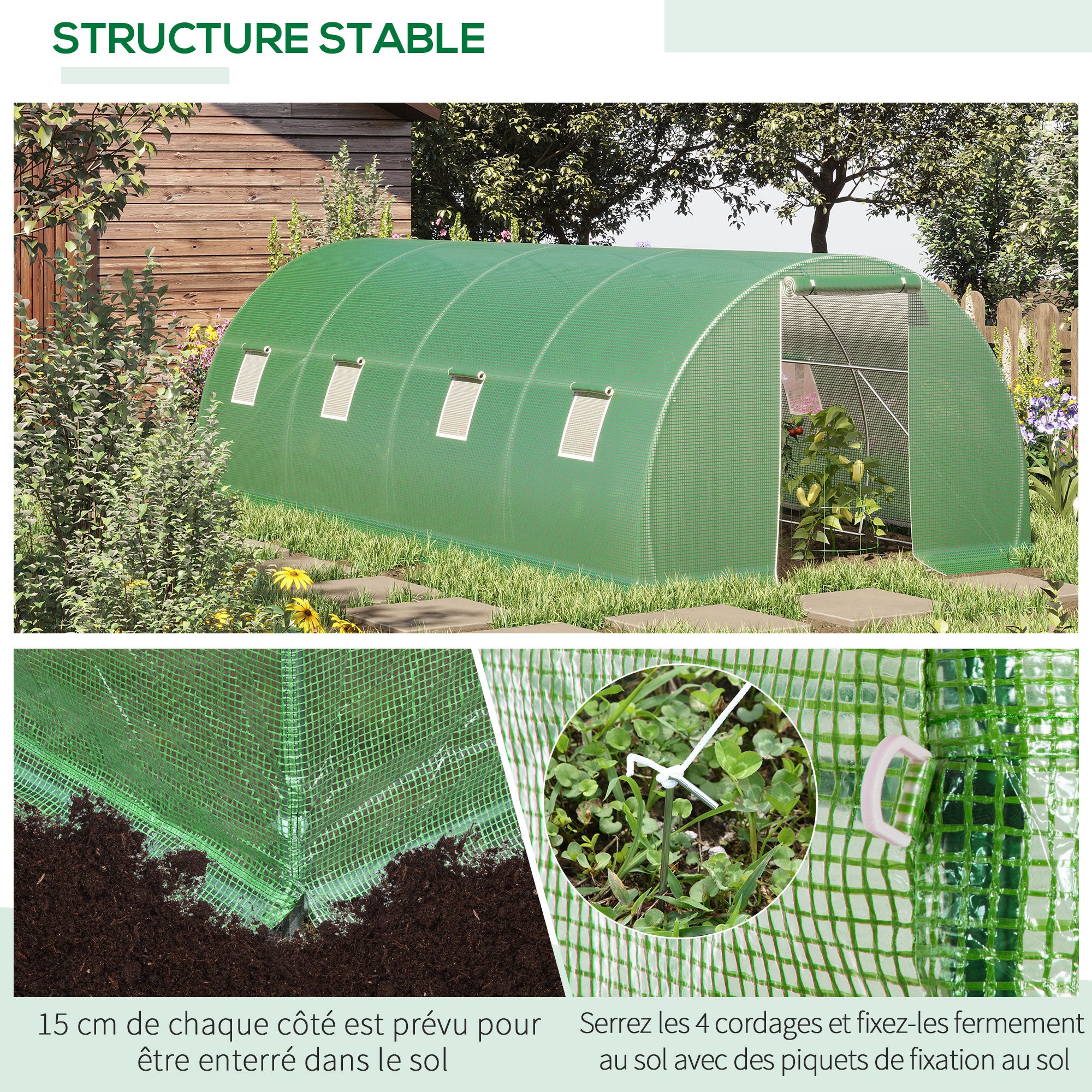 Serre de jardin PE Outsunny - 6
