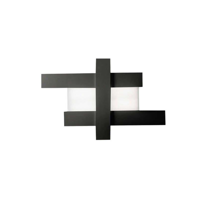 Gea Luce  Aplique Led De Diseño Moderno 40W, Estructura Geométrica De Acero, Luz Cálida 3000K, 2620Lm, Ancho 84 Cm, Ip20 Negro , Leroy Merlin