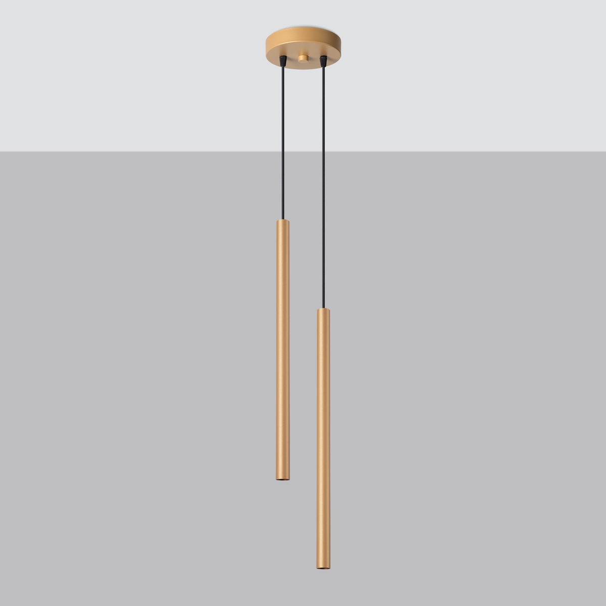 Lampa wisząca BRILL 2 złota LED 4000K - 15x15x118cm Sollux
