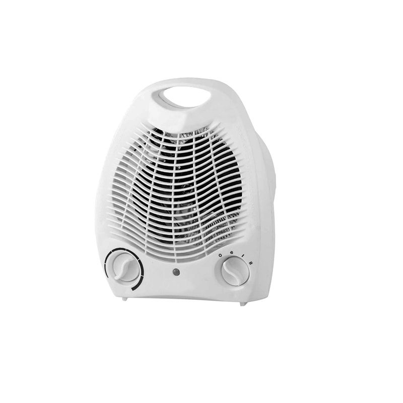 Biały, jednoczęściowy grzejnik łazienkowy z wentylatorem i regulowanym termostatem - grzejnik łazienkowy o niskim zużyciu energii