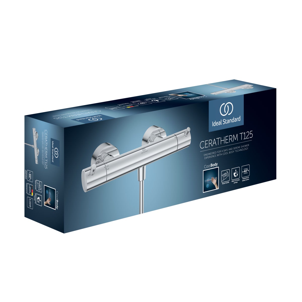Ideal Standard Ceratherm T125 Thermostat de douche apparent, A7587AA ...