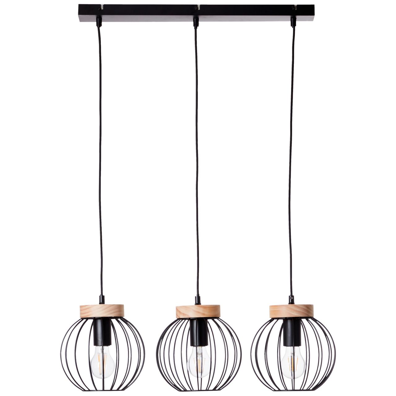 Brilliant Gwen lampa sufitowa 30cm antyczne drewno/czarny korund/metal/tekstylia/brązowe drewno 1x A60, E27, 40 W