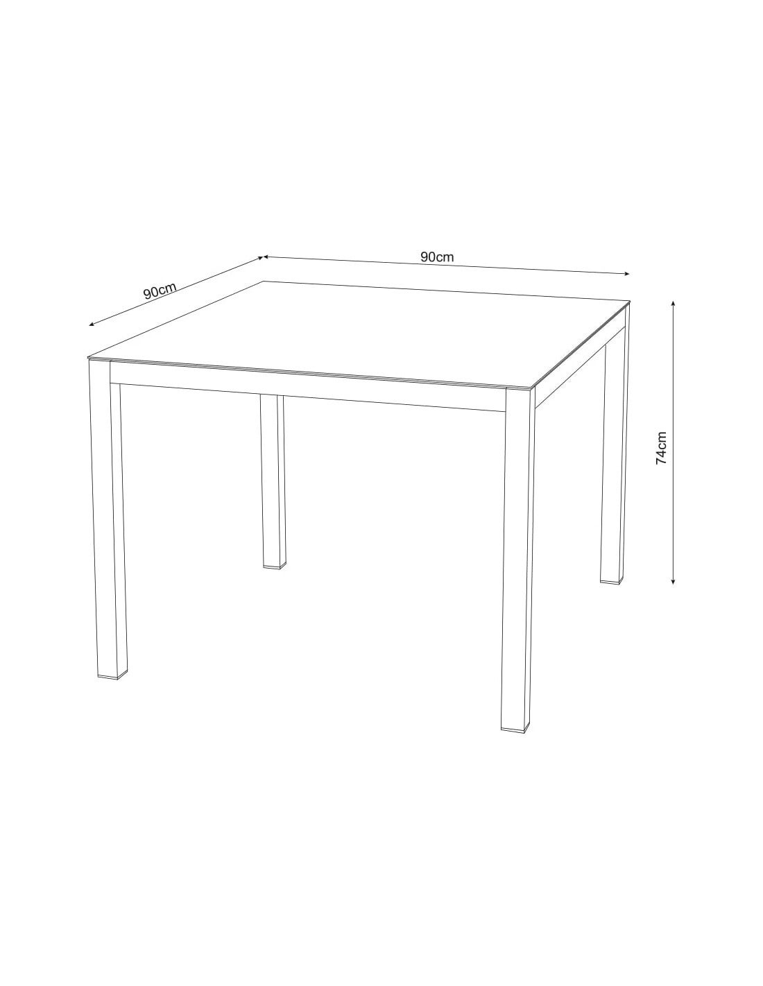Conjunto de Mesa y Sillas de Jardín para 4 Personas — Aluminio y Cristal Templado de 90x90 cm para Exterior - 3