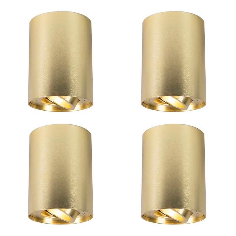 Zestaw 4 reflektorów regulowanych złoty/mosiężny - Rondoo up
