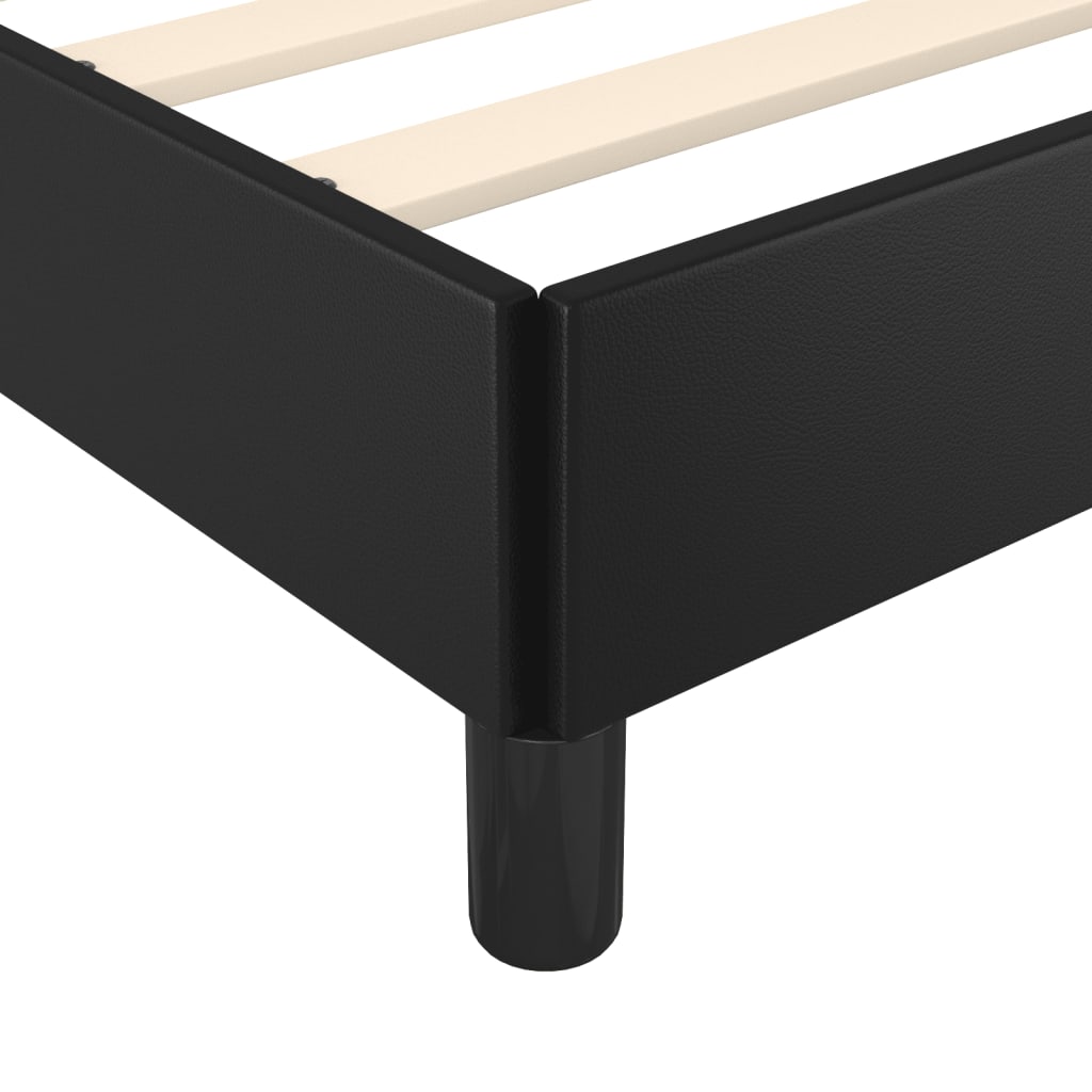 Cadre de lit sans matelas noir 120 x 190 cm similicuir - 7