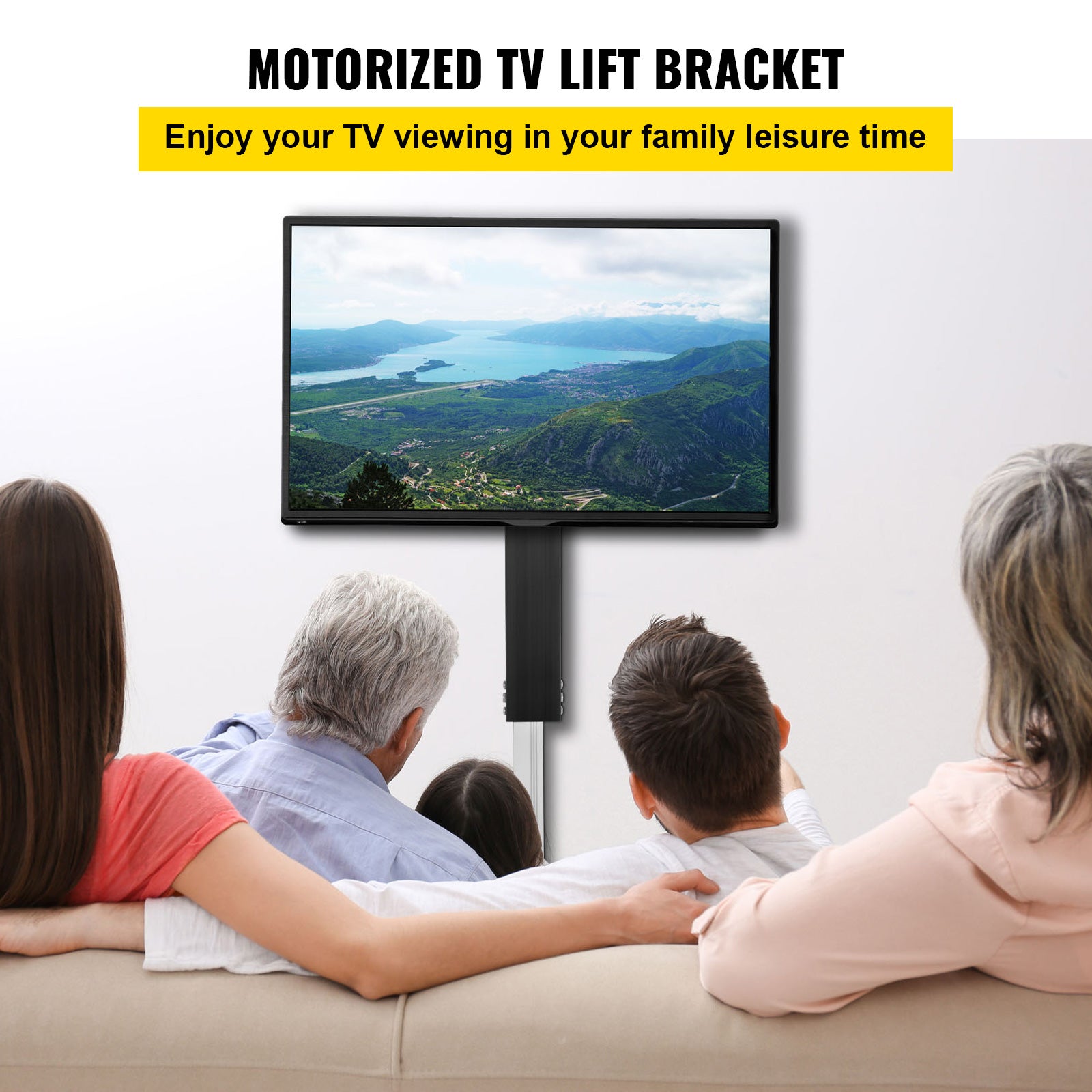 Support élévateur motorisé pour TV,SucceBuy support électrique pour TV à écran plat 26« -60 » LCD/LED/OLED Plasma,levage automatique,noir - 4