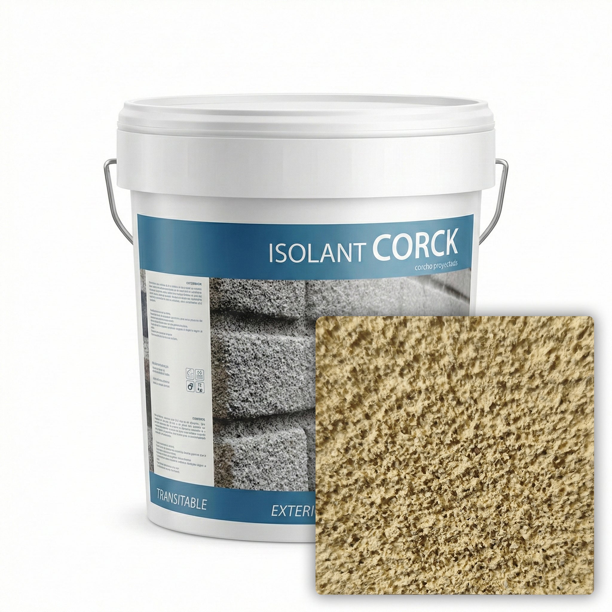 Corcho proyectado isolantcorck aislante térmico acústico exterior interior 12kg color paja