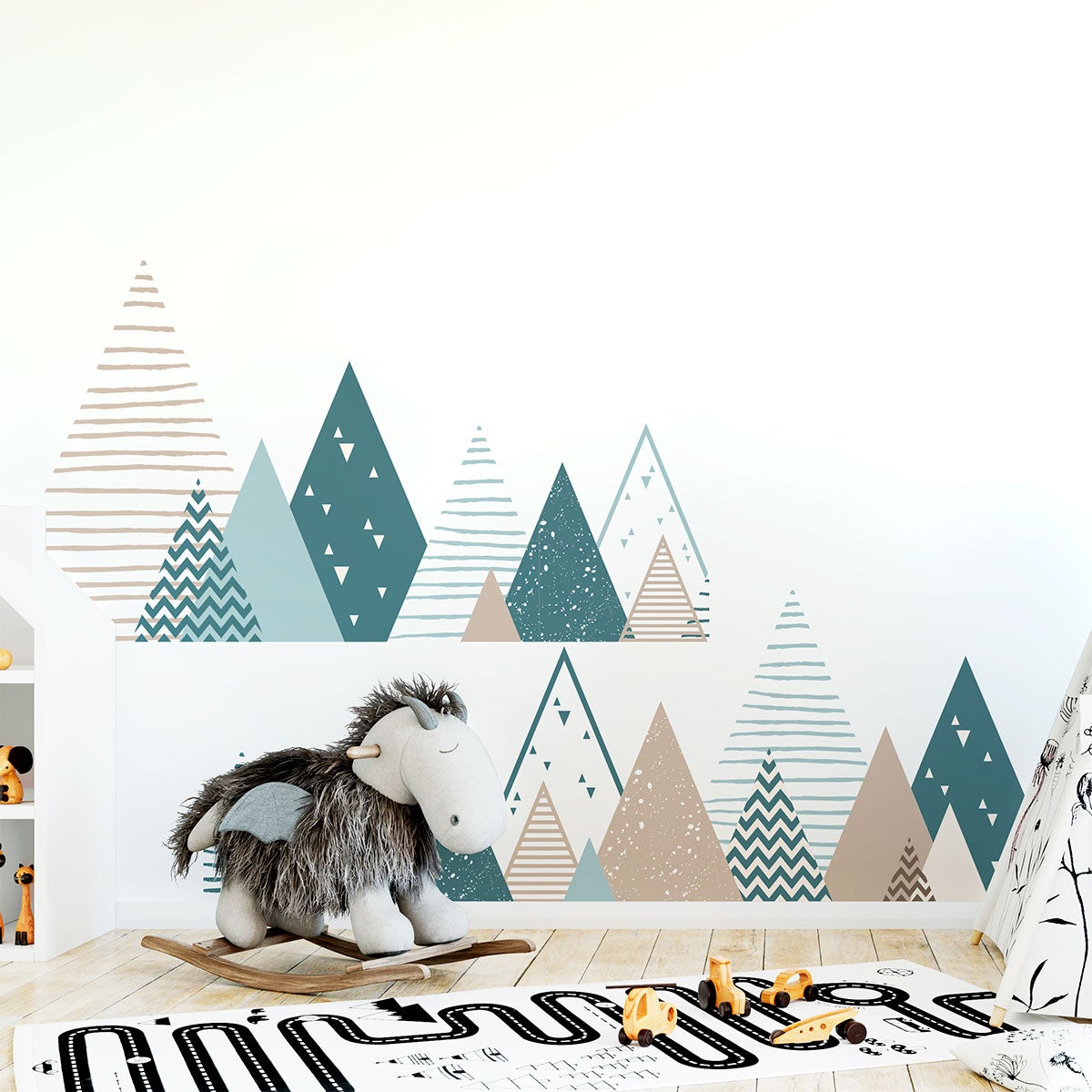 Vinilo niño escandinavo de montaña irinka - adhesivo de pared - revestimiento sticker mural decorativo - 120x200cm - 6