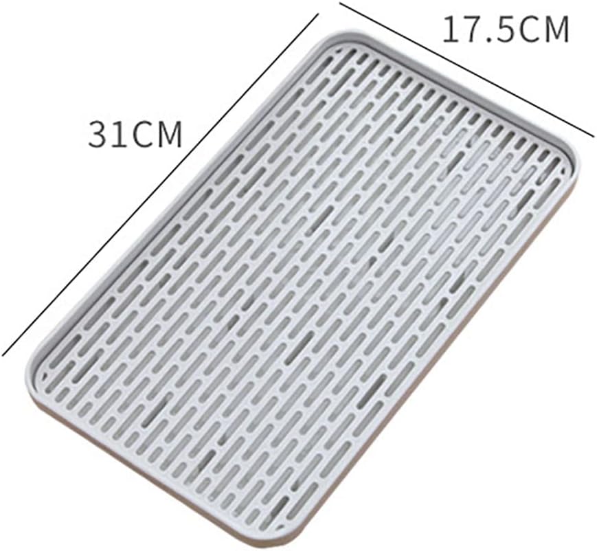 Ociekacz do naczyń z tacką i ociekaczem, 31 x 17,5 cm, mała mata ociekowa, na kubki z owocami, przybory toaletowe, tackę na kawę i inne