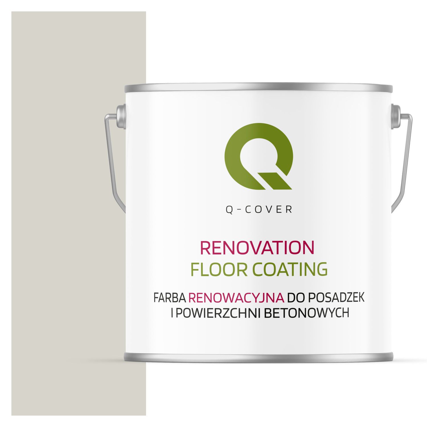 Farba Renowacyjna do Posadzek i Powierzchni Betonowych Q-Cover Biało-Szary RAL9002 Mat 5L