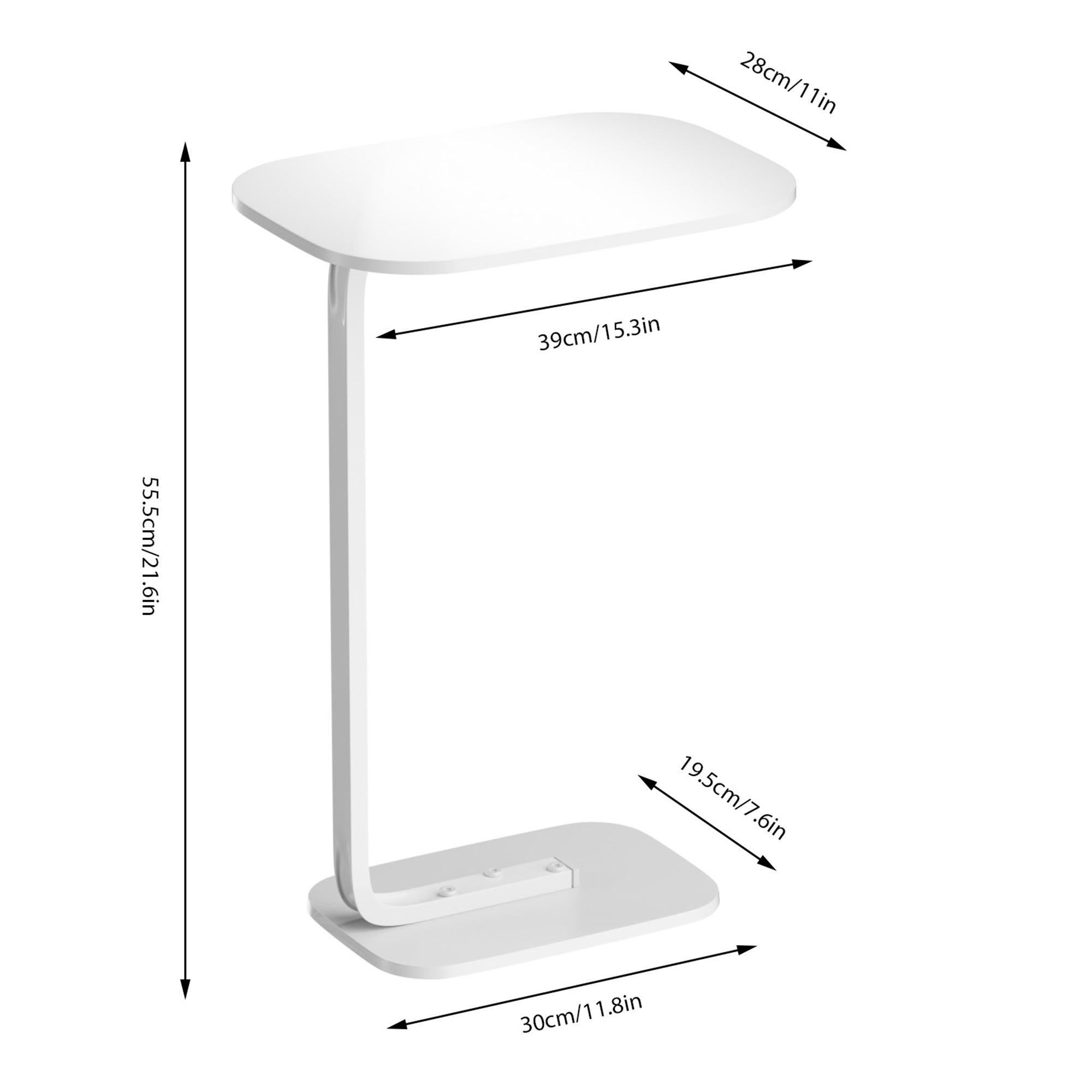 Table d'appoint mobile avec style moderne et minimaliste, adapté pour salon, chambre à coucher ou maison, blanc - 4
