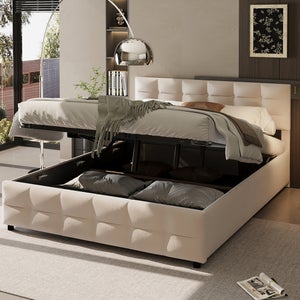 Letto Imbottito 180x200 Cm Con Rete A Doghe E Sollevamento Idraulico – Velluto Olandese, LED Integrato, Senza Materasso, Colore Grigio