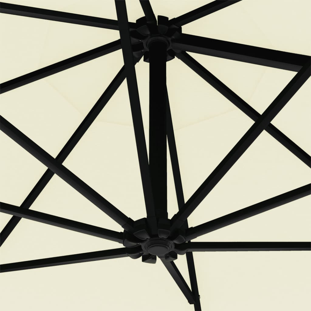 Maison Exclusive - Parasol mural avec mât métallique 300 cm Sable - 7