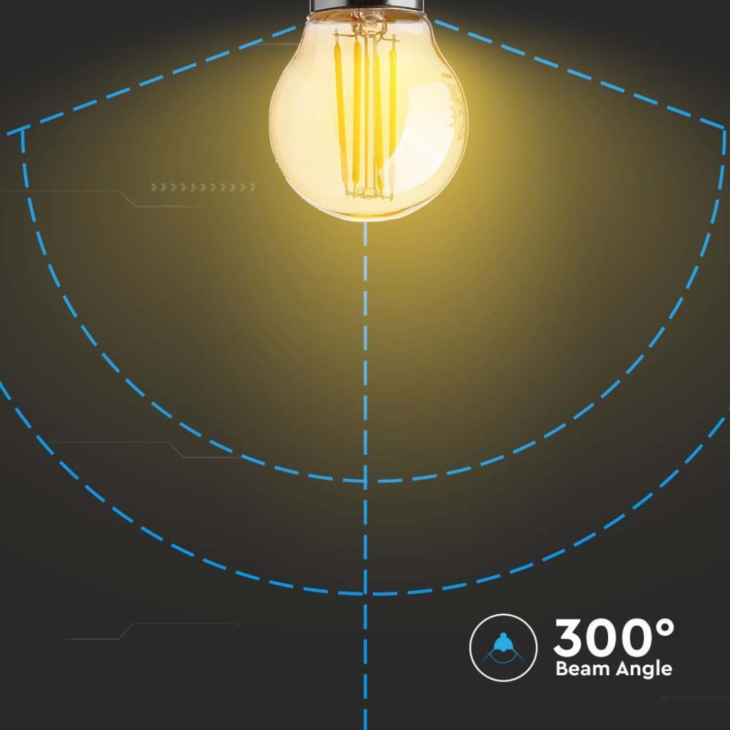 Lampadina LED E27 4W G45 Filamento Ambrato 2200K - 5