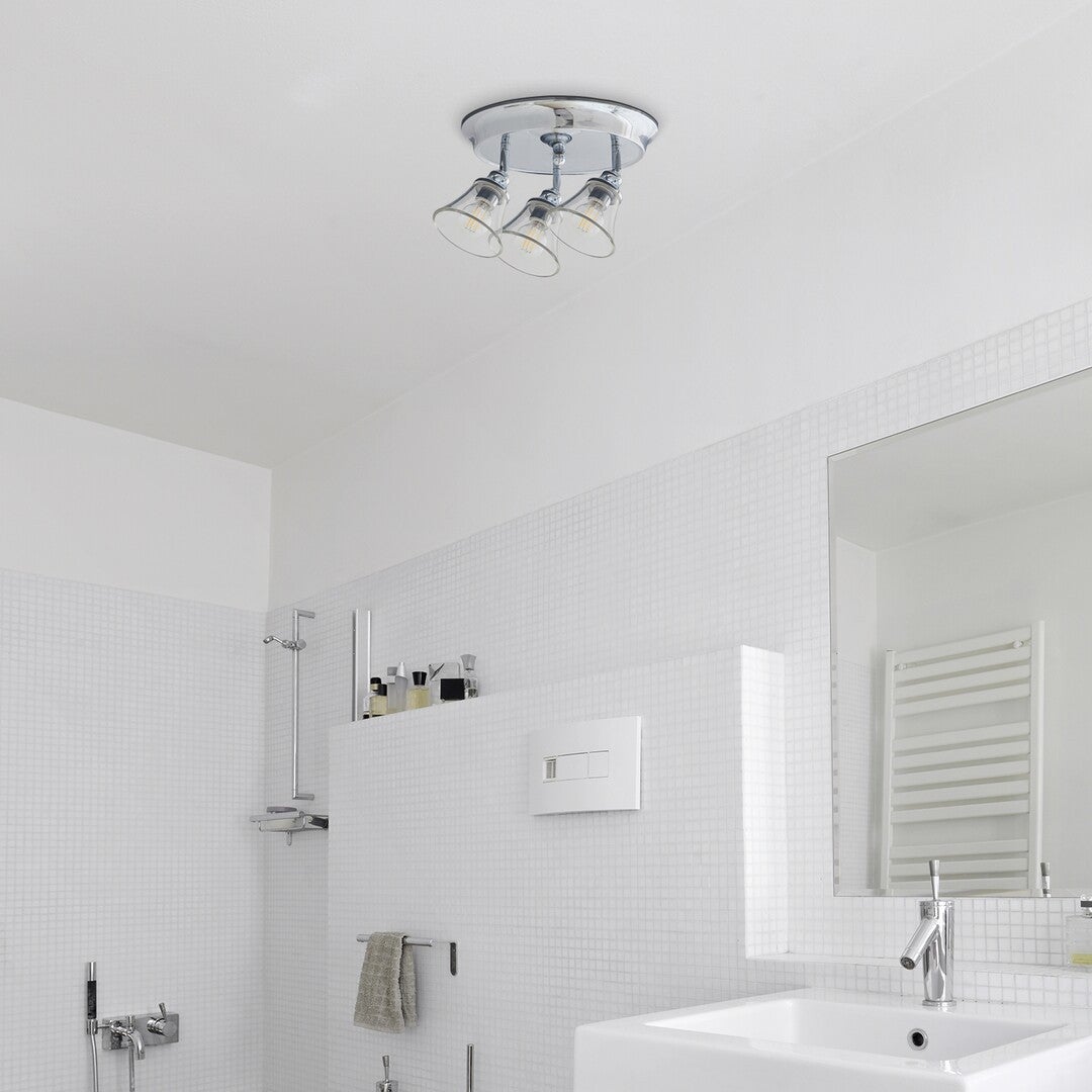 Plafonnier E14 Chrome Crystal Style Classique Métal IP44 - 5