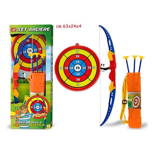 TEOREMA Bogenschützen Set Für Kinder | Bogen 90 Cm, 3 Pfeile Mit Saugnäpfen, Zielscheibe & Tragetasche