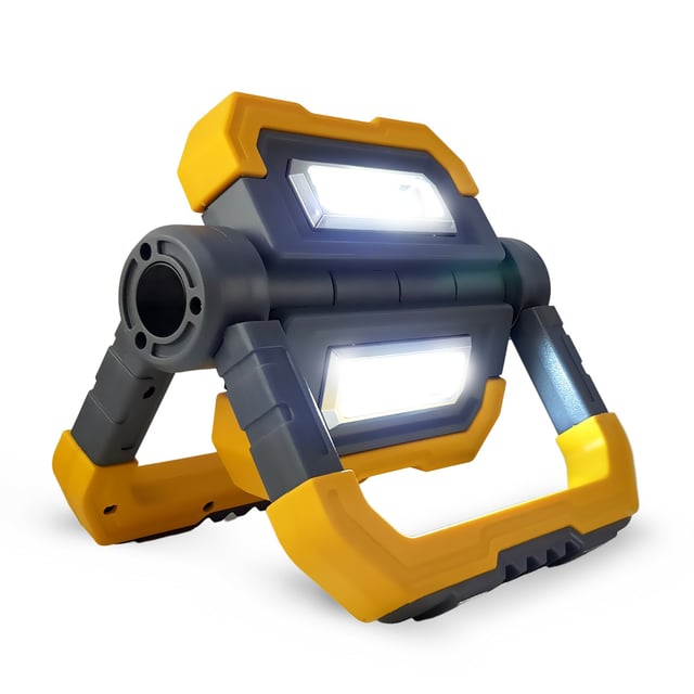 Projecteur de chantier professionnel Kraft Müller KM-10W, rechargeable 10W à LED, pivotable, Batterie 3.7V 5000mAh, Powerbank