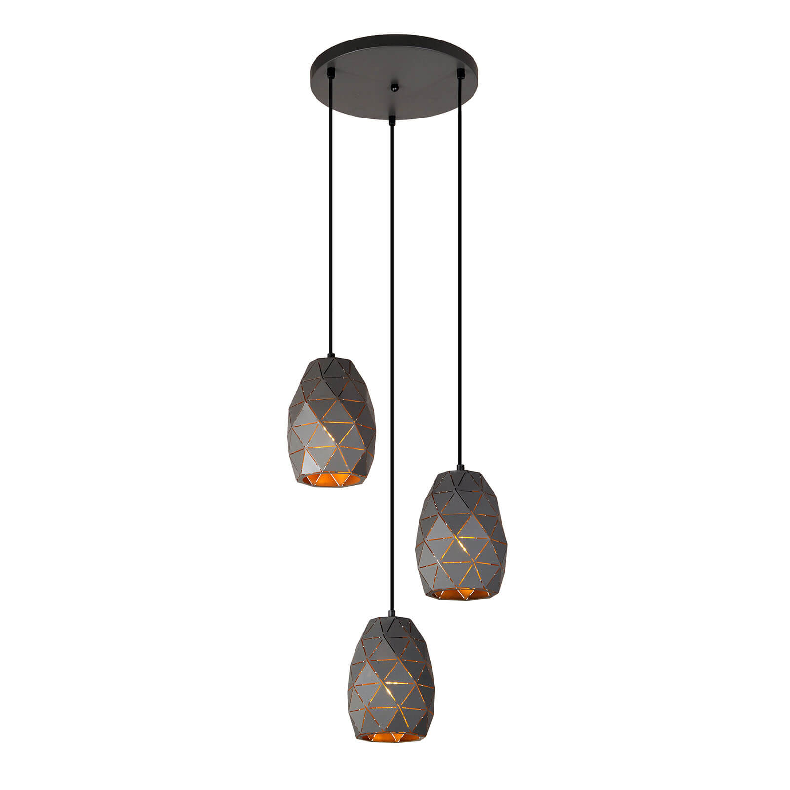 Suspension moderne Harley Champagne doré graphite 2 ampoules - 4