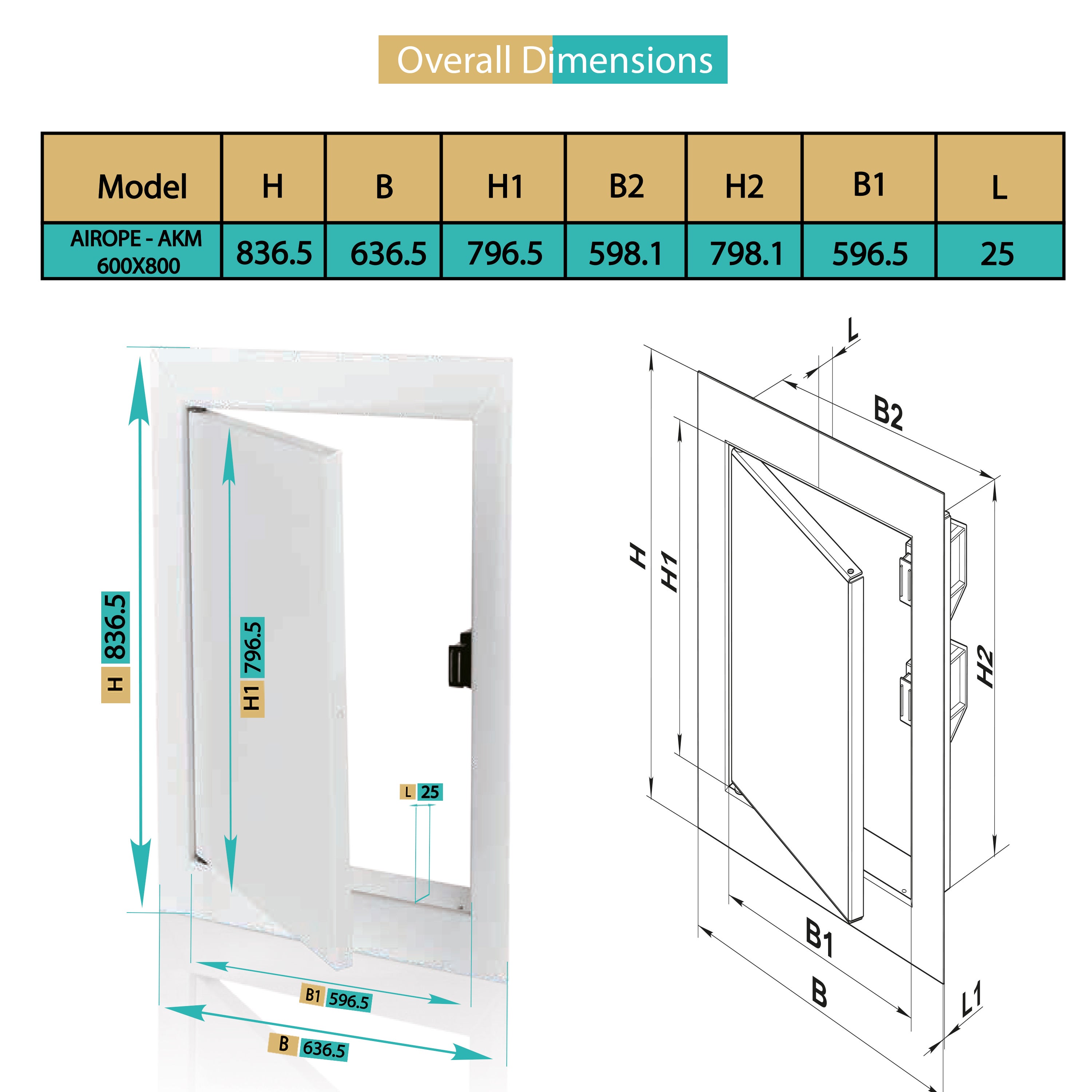Trappe de Visite 600x800 mm en Acier avec Fermeture Magnétique,Ouverture Latérale Gauche/Droite,Panneaux d'Accès pour Mur,Compteur d'Eau,Baignoire - 2