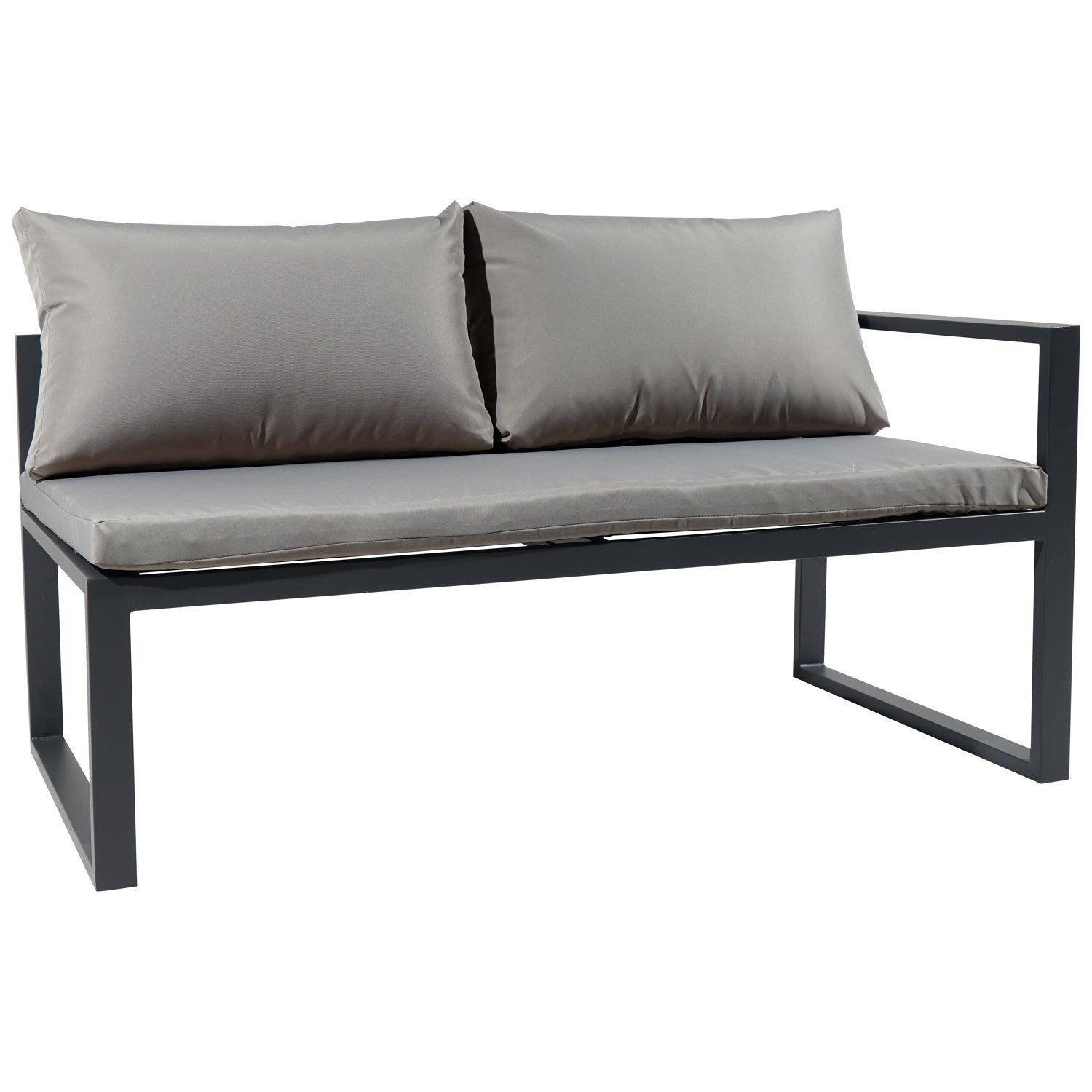 Salon de jardin 7 places gris et aluminium anthracite IBIZA - 7