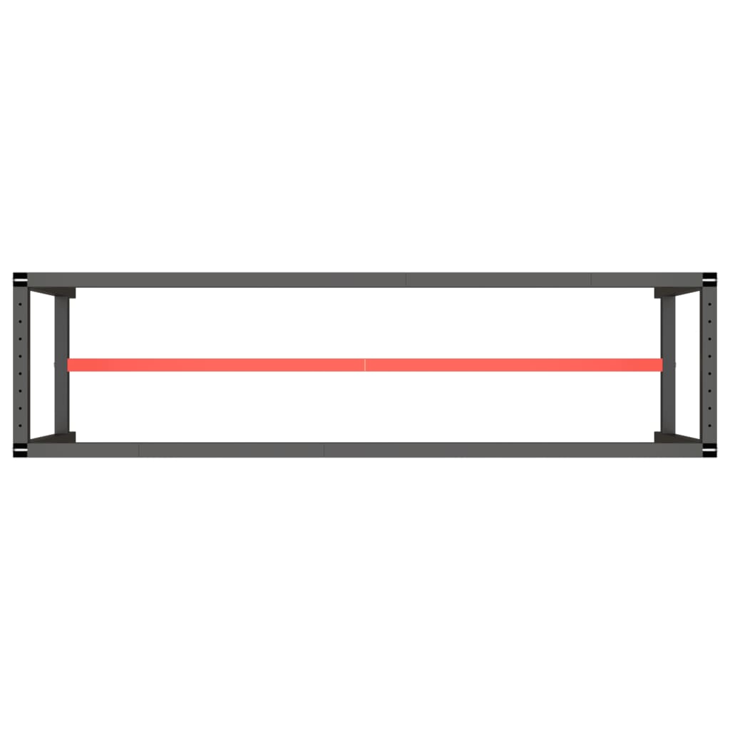 vidaXL Cadre de banc de travail Noir et rouge mat 190x50x79 cm Métal - 5