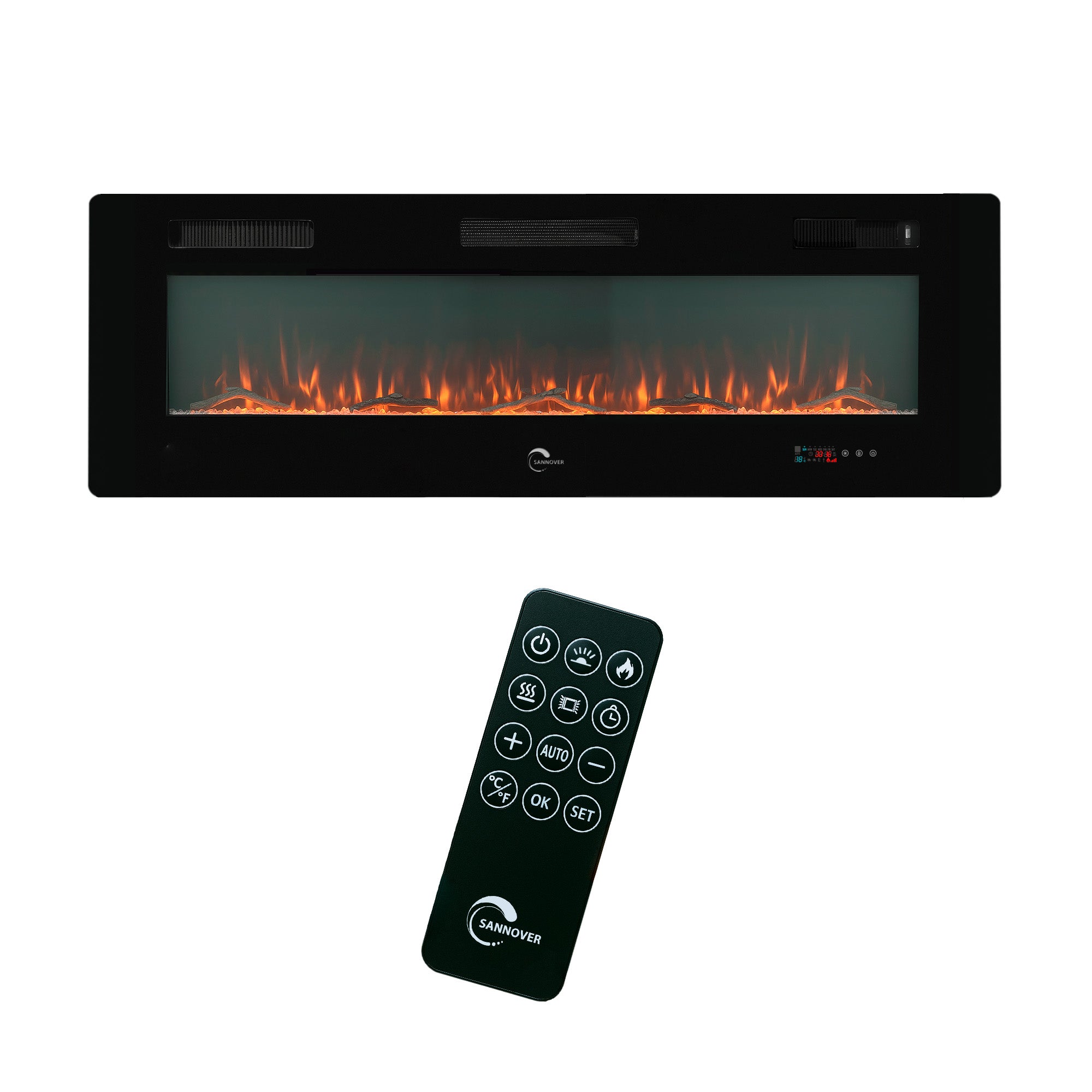 Wkład kominkowy elektryczny Valtaia Plat Sannover 2000 W / 152 cm