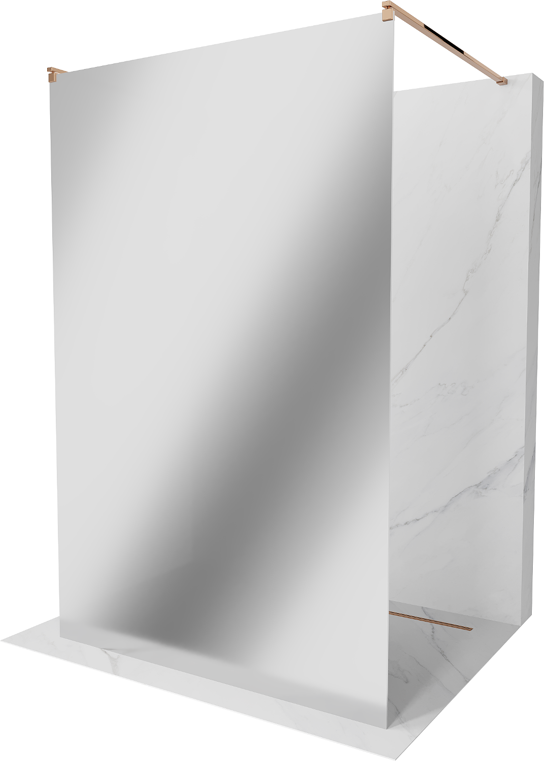 Mexen Kioto ścianka prysznicowa wolnostojąca 100 x 200 cm, lustro 8 mm, różowe złoto - 800-100-002-60-50