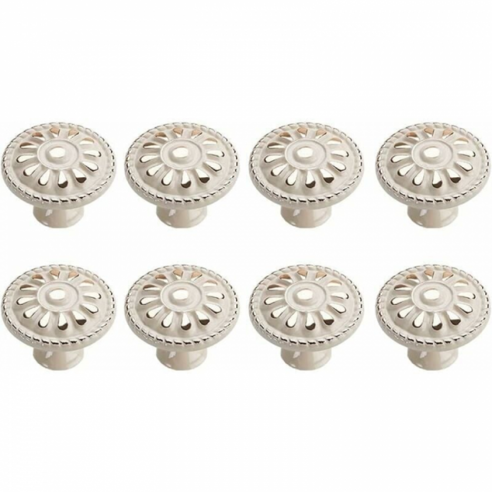 Uchwyty meblowe - stop aluminium - 8 sztuk - 31 mm - białe
