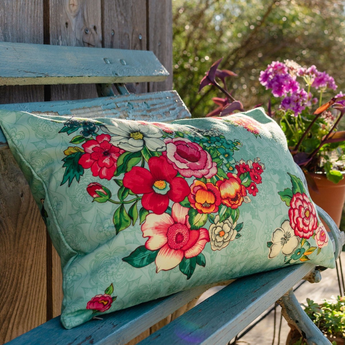 Housse de coussin extérieur HANAMI lagon 40x60 cm - 2