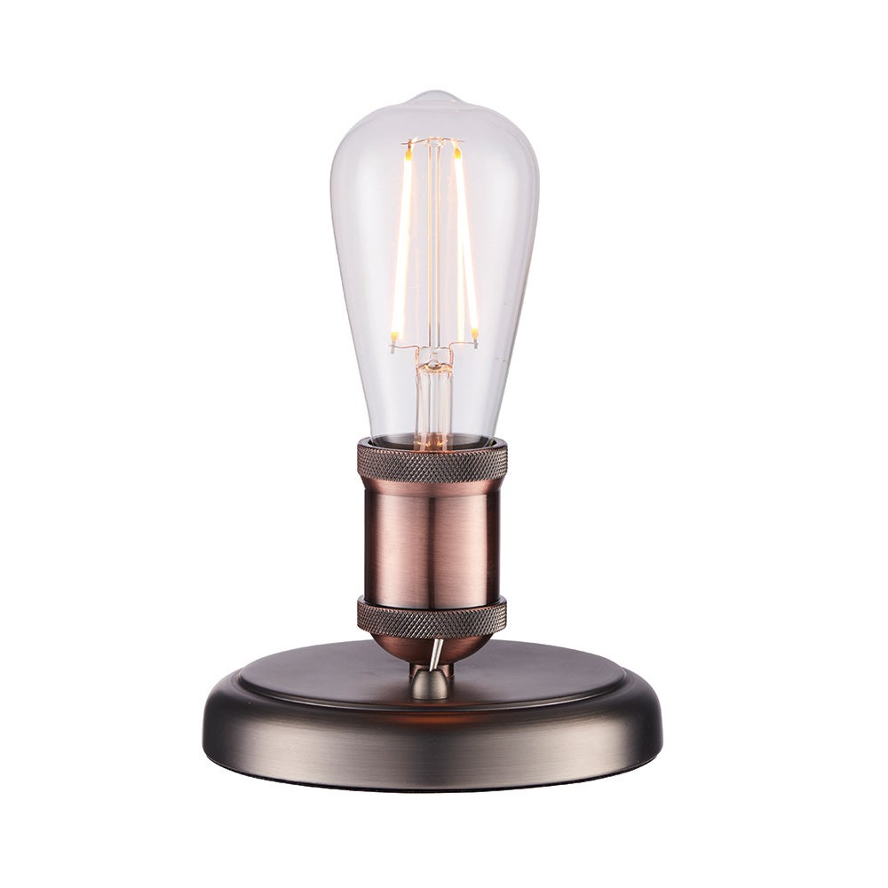 Lampa stołowa HAL postarzana cynowa 1xE27x4.6W metal wym:9,6x14x14cm IP20 Endon