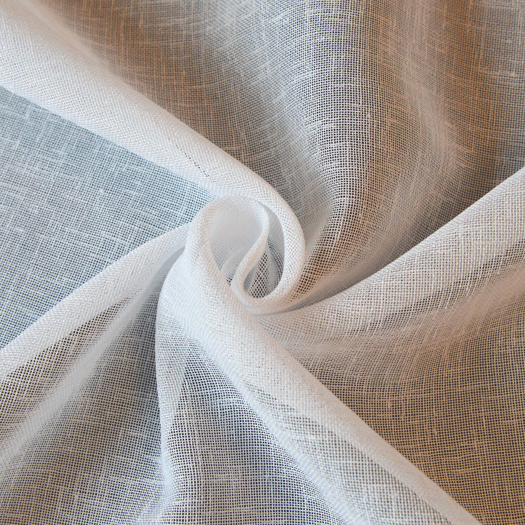 Voilage extérieur déperlant - Effet lin à nouettes - Blanc - 140x250 - Polyester - 2