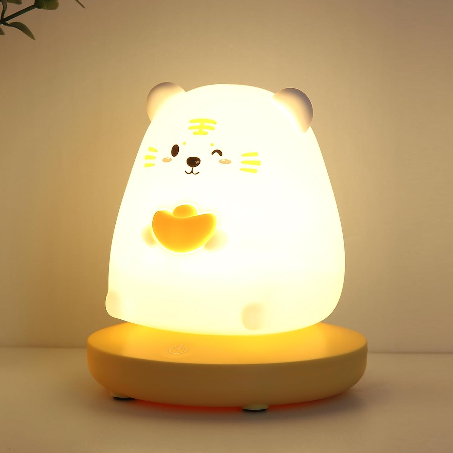 Lampka Nocna LED dla Dzieci Lampka Nocna Niemowląt Zmienną Intensywnością Dzieci Miękkiego Silikonu Czujnikiem Dotykowym Ładowana przez USB