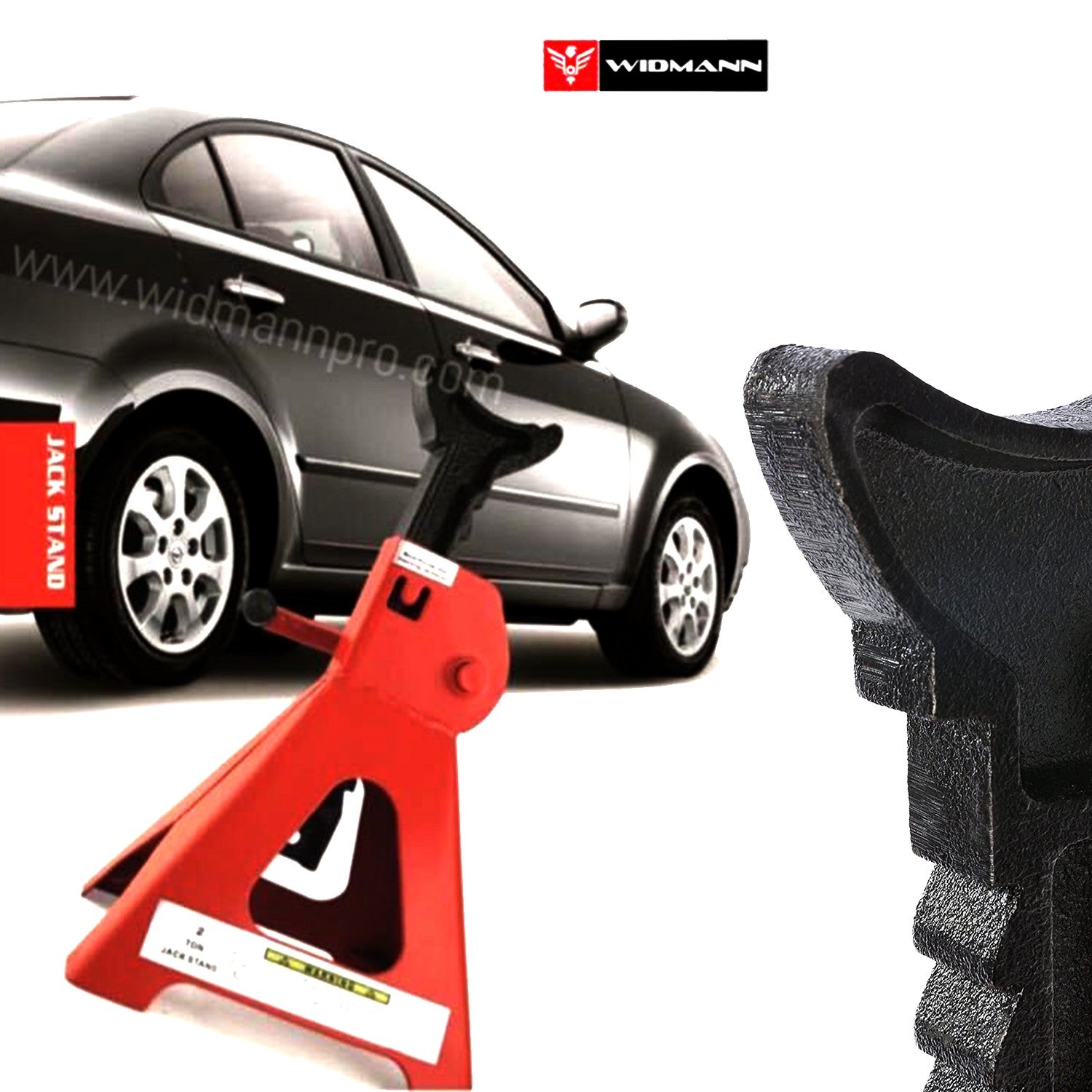 Paire de chandelles Widmann SJ3T à crémaillère 3 Tonnes, Levage Réglable en Hauteur, Garage Automobile, Atelier - 4