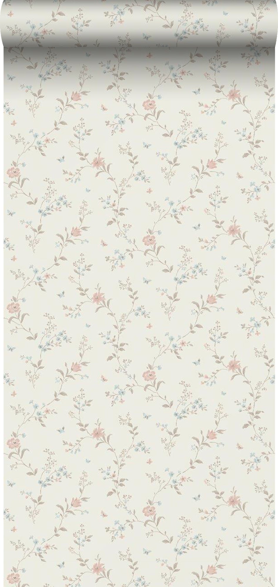 Tapeta kwiaty beżowym - 53 cm x 11.2 m - BORASTAPETER
