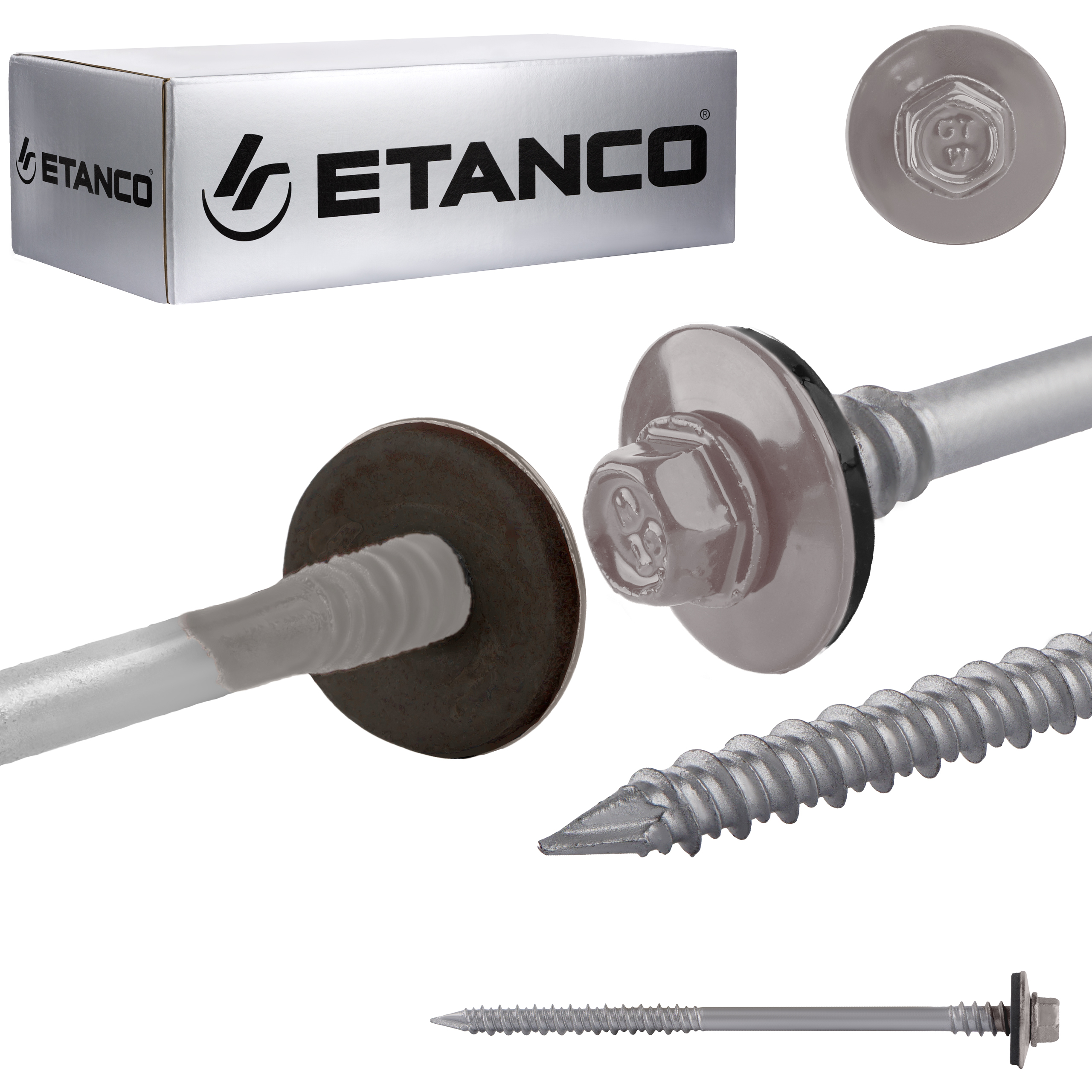 Wkręty do płyt warstwowych Etanco GTRW SP A19 6,4/7x140mm RAL 9007 100szt