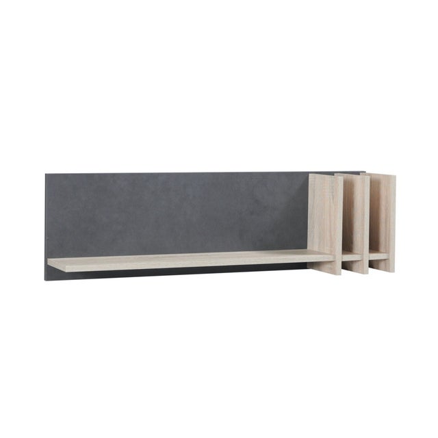 Scaffale da muro MALMO 100 cm colore rovere chiaro e grigio cemento