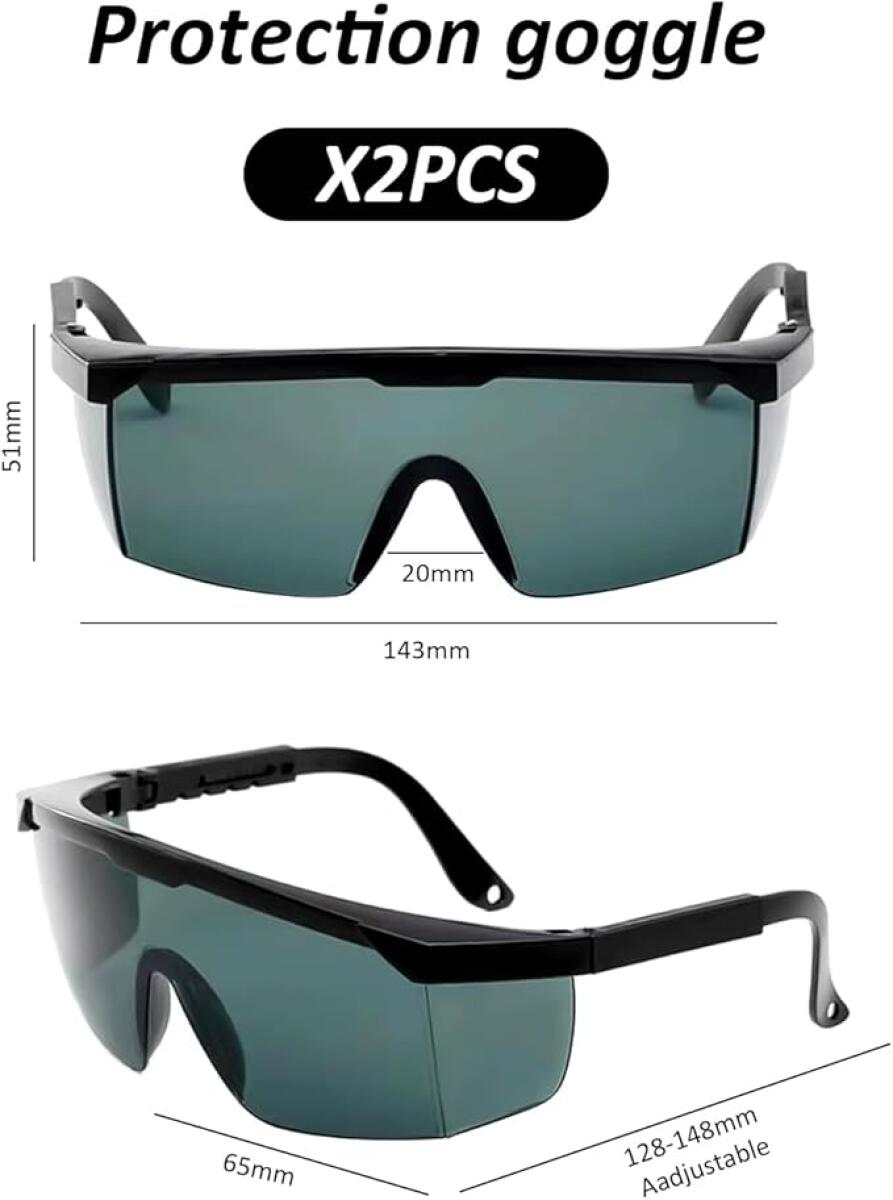 Lot de 2 Lunettes de Protection Laser de Sécurité, Protection Contre les Poils, Infrarouge, UV et Lumière - Sécurité des Yeux - 2