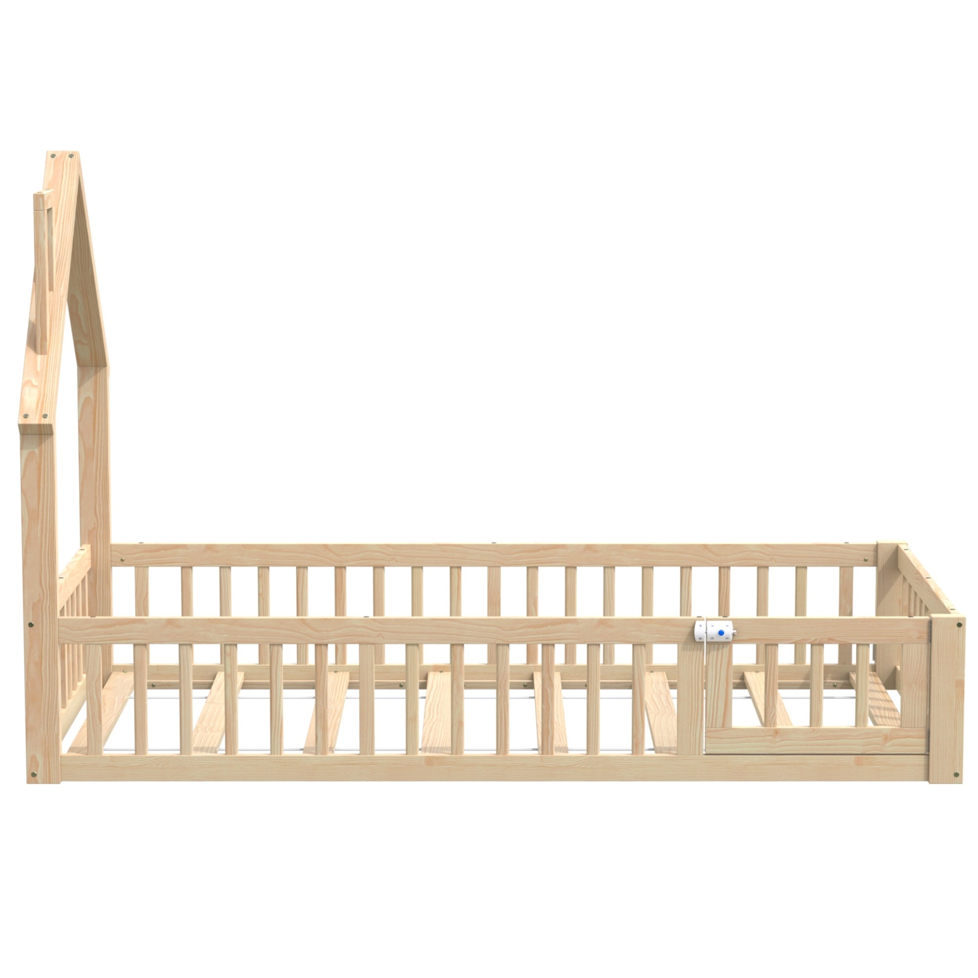 Cama infantil suelo,90x200,cama Montessori,cama infantil con forma de chimenea,cama infantil tipo cabaña con somier,cama individual,madera de pino - 8