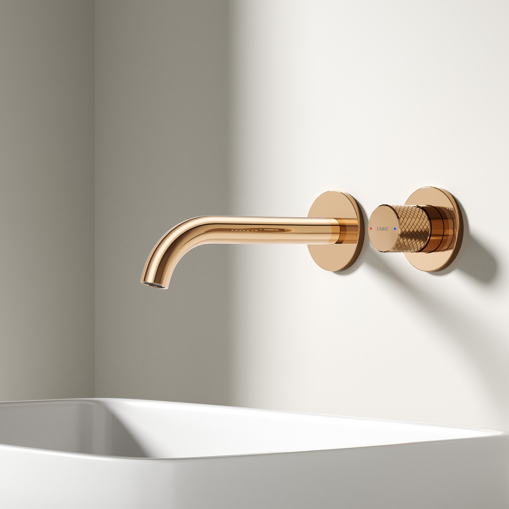 EMKE Bateria umywalkowa ścienna różowe złoto bateria podtynkowa umywalkowa