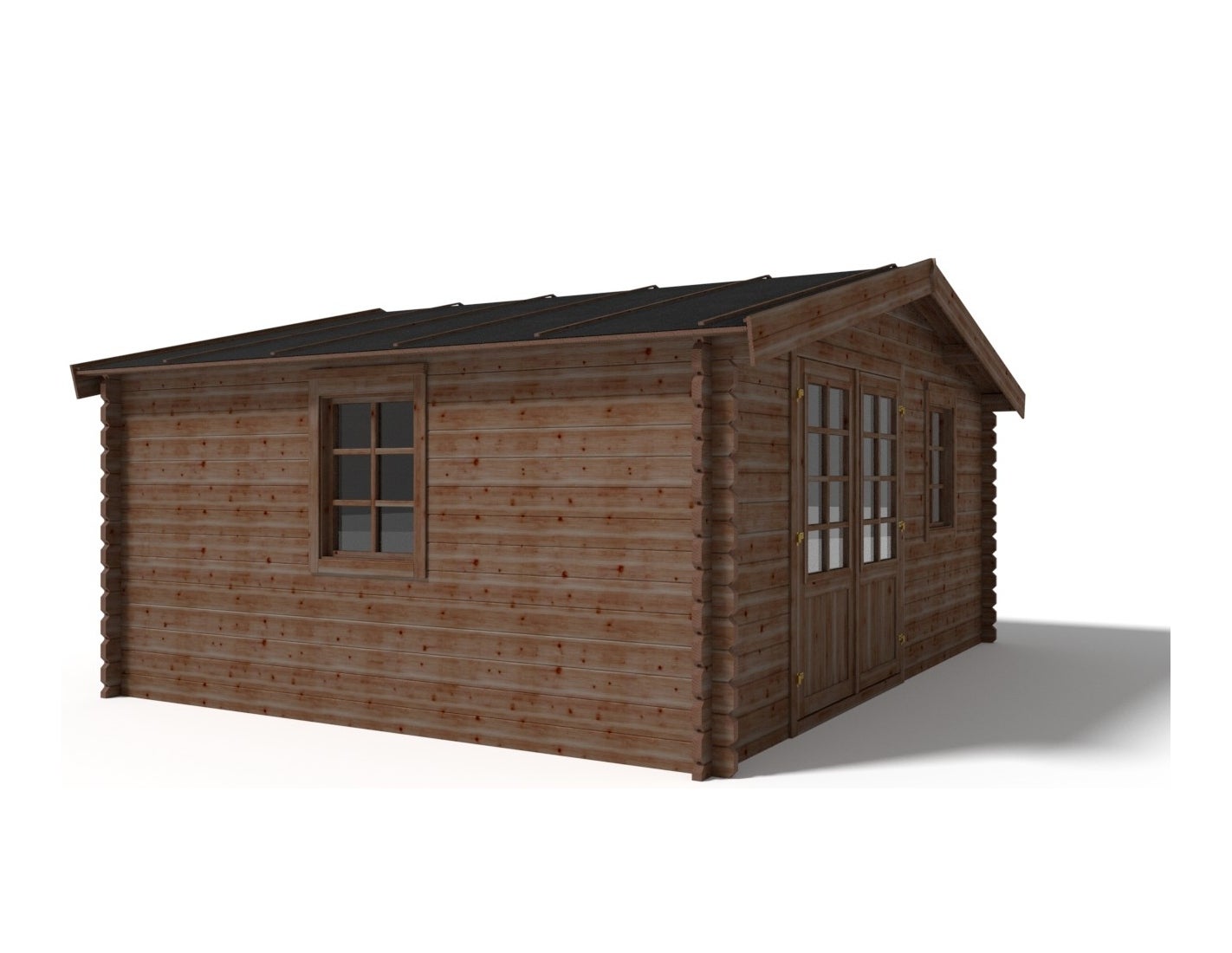 Abri de jardin en bois - 20m2 - 5x4m - Traité - Ep. 45mm - Couleur: marron - DOM376 - ALTANKA - 7