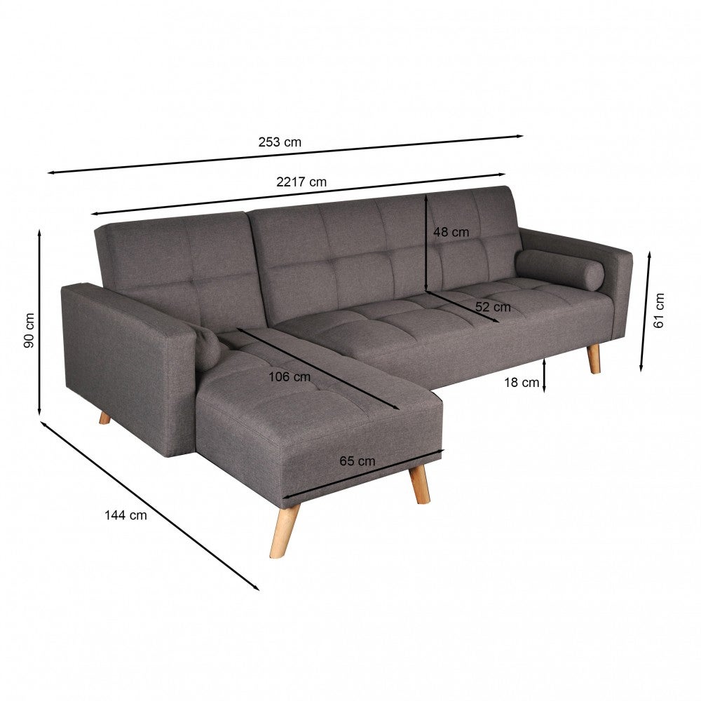 Canapé d'angle convertible gauche ASGARD / GRIS - 4