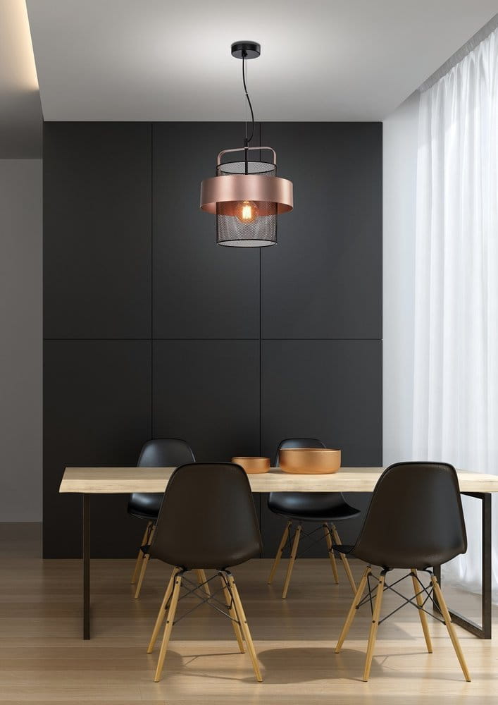 Lampa sufitowa Fiba czarno-różowa 1xE27x40W wym: 100 x 30 x 30 cm metal Candellux