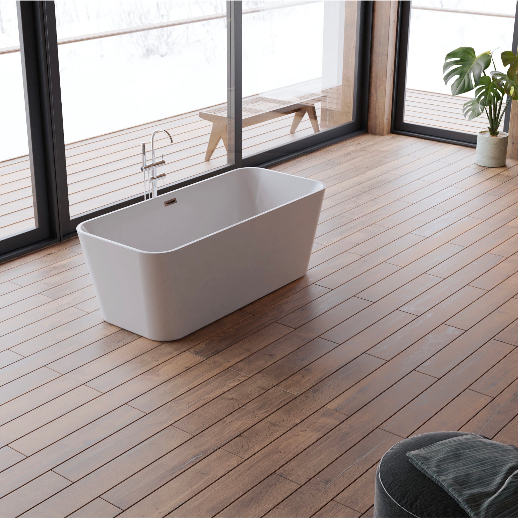 Baignoire Ilot Stellar 170 blanche 170 x75 x56 cm, by SPALINA - 7