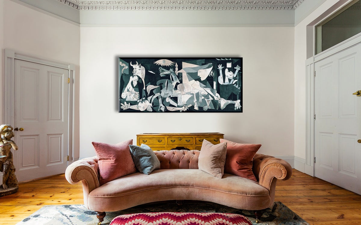 Guernica - Peinture contemporaine sur toile sur châssis en bois mesurant 110x50 cm - 2