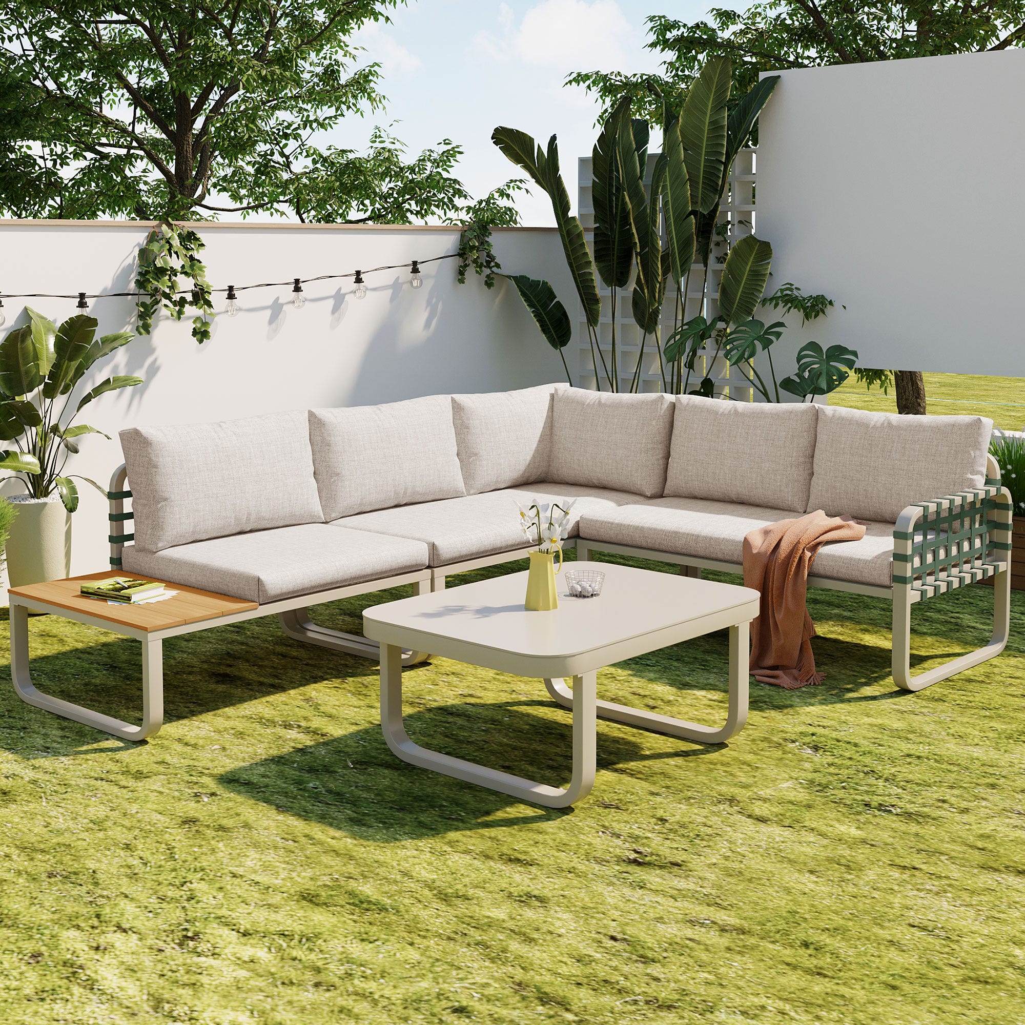 Set Di Mobili Da Giardino Per 5-6 Persone, 2x Divano A 2 Posti 2x Poltrone Singole 2x Tavolo Da Pranzo 95314905 Set Di Mobili Da Giardino Per 5-6 Persone, 2x Divano A 2 Posti 2x Poltrone Singole 2x Tavolo Da Pranzo 95314905