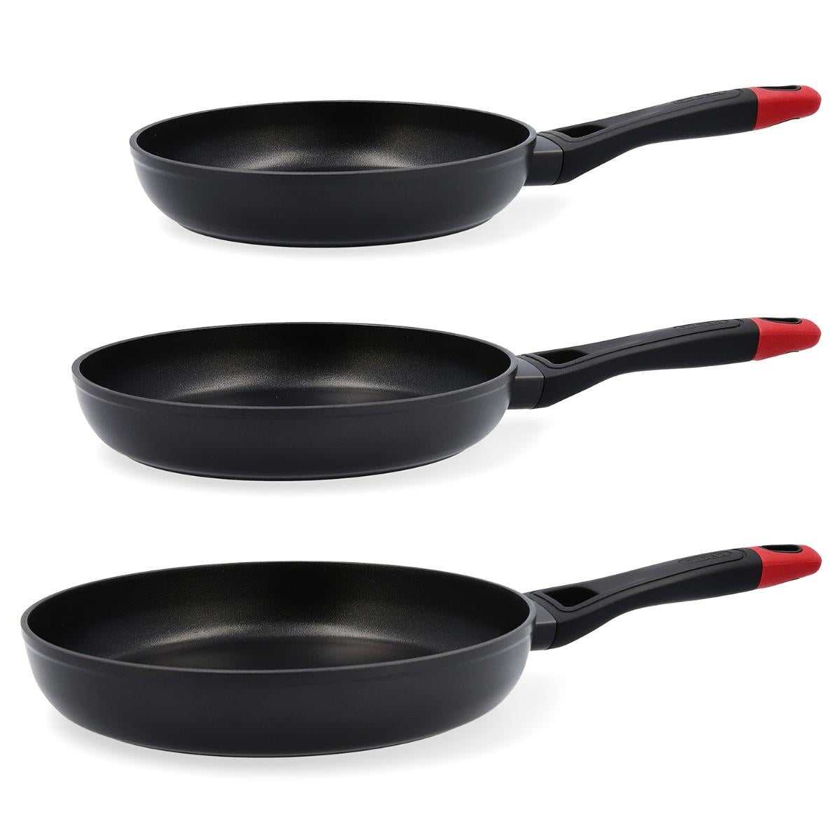 Set 3 Sartenes Pyrex® Optima 22-24-28cm - Negro | Leroy Merlin