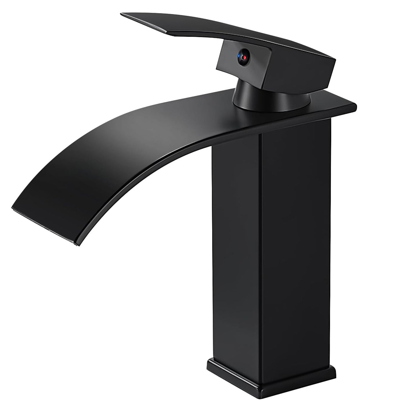 Bateria zlewozmywakowa 3/8 cala, bateria łazienkowa kaskadowa, nowoczesna bateria umywalkowa ze stali nierdzewnej (zawiera 2 węże doprowadzające wodę)