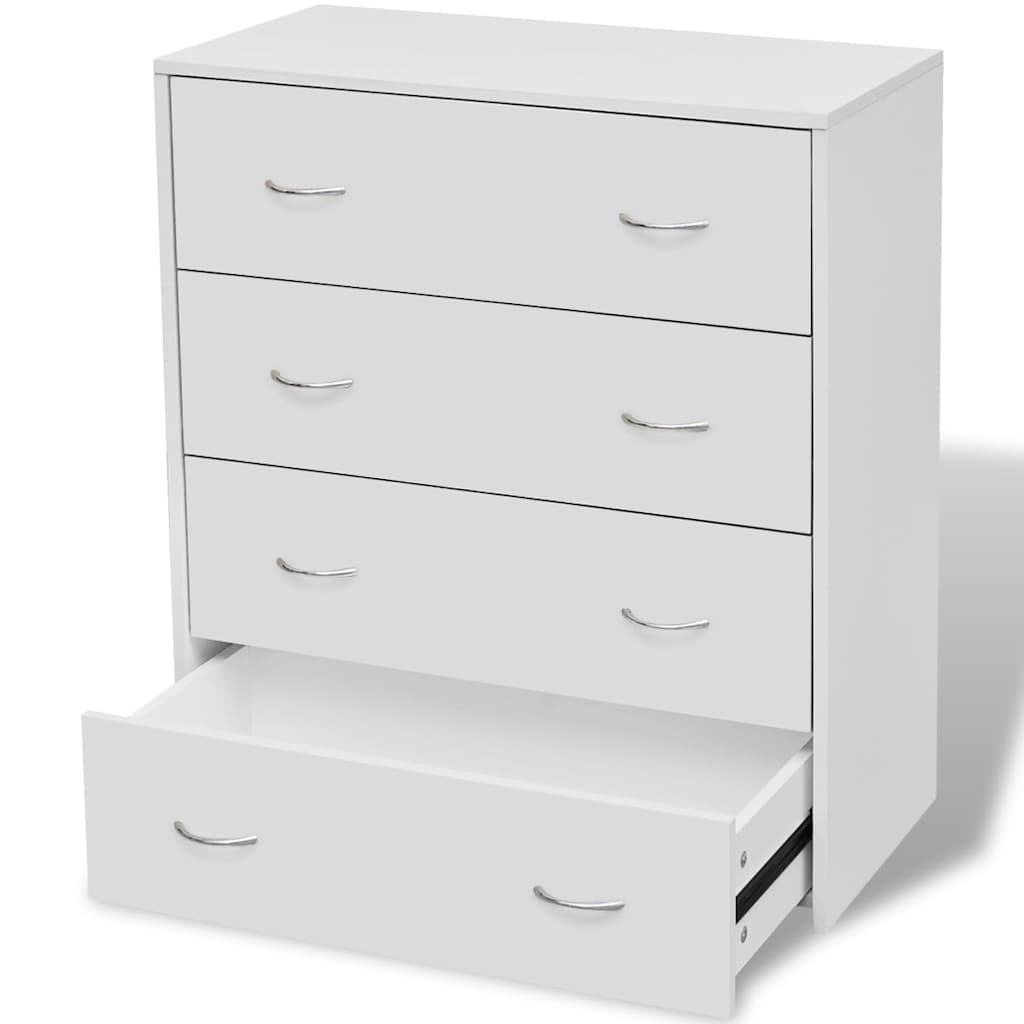 vidaXL Credenza con 4 Cassetti 60x30,5x71 cm Bianca - 8