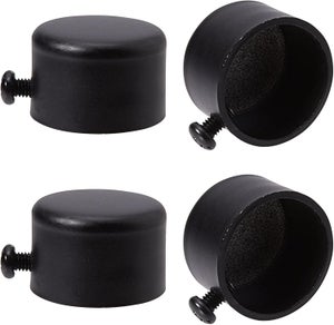 Embouts Pour Tringles à Rideaux GARDINIA - Noir Mat Ø2cm - Métal Pour Série Chicago