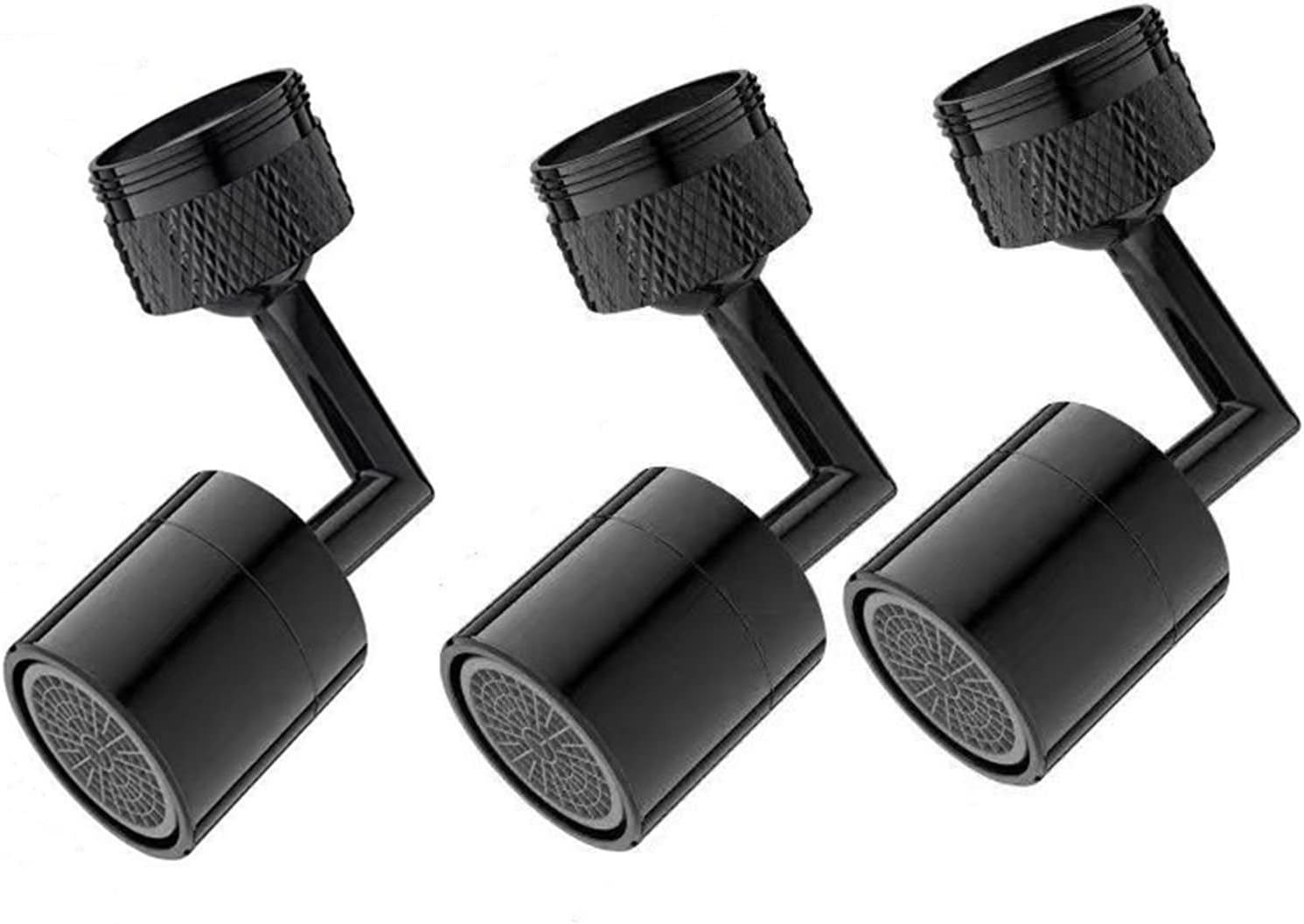 Aerator de robinet, Aerator de robinet cu unghi mare, Duză universală pentru robinet de bucătărie la 360°, Căi reglabile